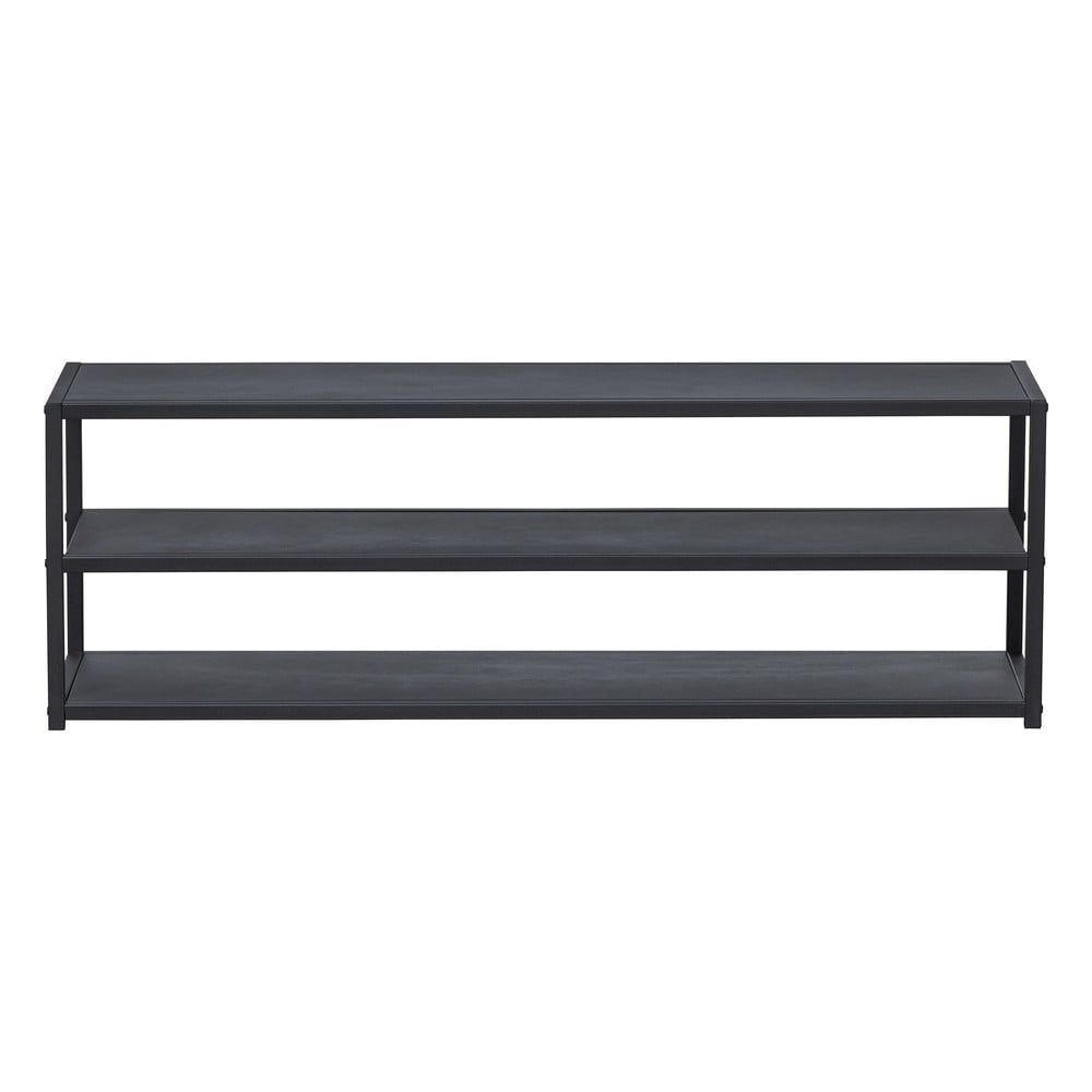 Čierny kovový TV stolík 120x40 cm Teun – WOOOD