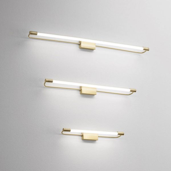 Fabas Luce Nástenné LED svietidlo Rapallo mosadz IP44 60 cm, Chodba, kov, metakrylan, 20W, L: 60 cm, K: 5cm