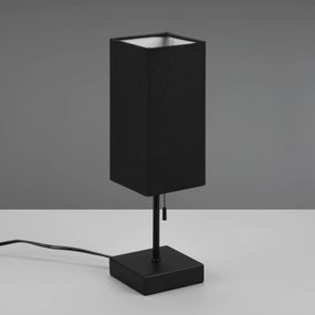 Reality Leuchten Stolová lampa Ole s pripojením USB čierna/čierna, Obývacia izba / jedáleň, železo, bavlna, polyester, E14, 25W, P: 10 cm, L: 10 cm, K: 35cm