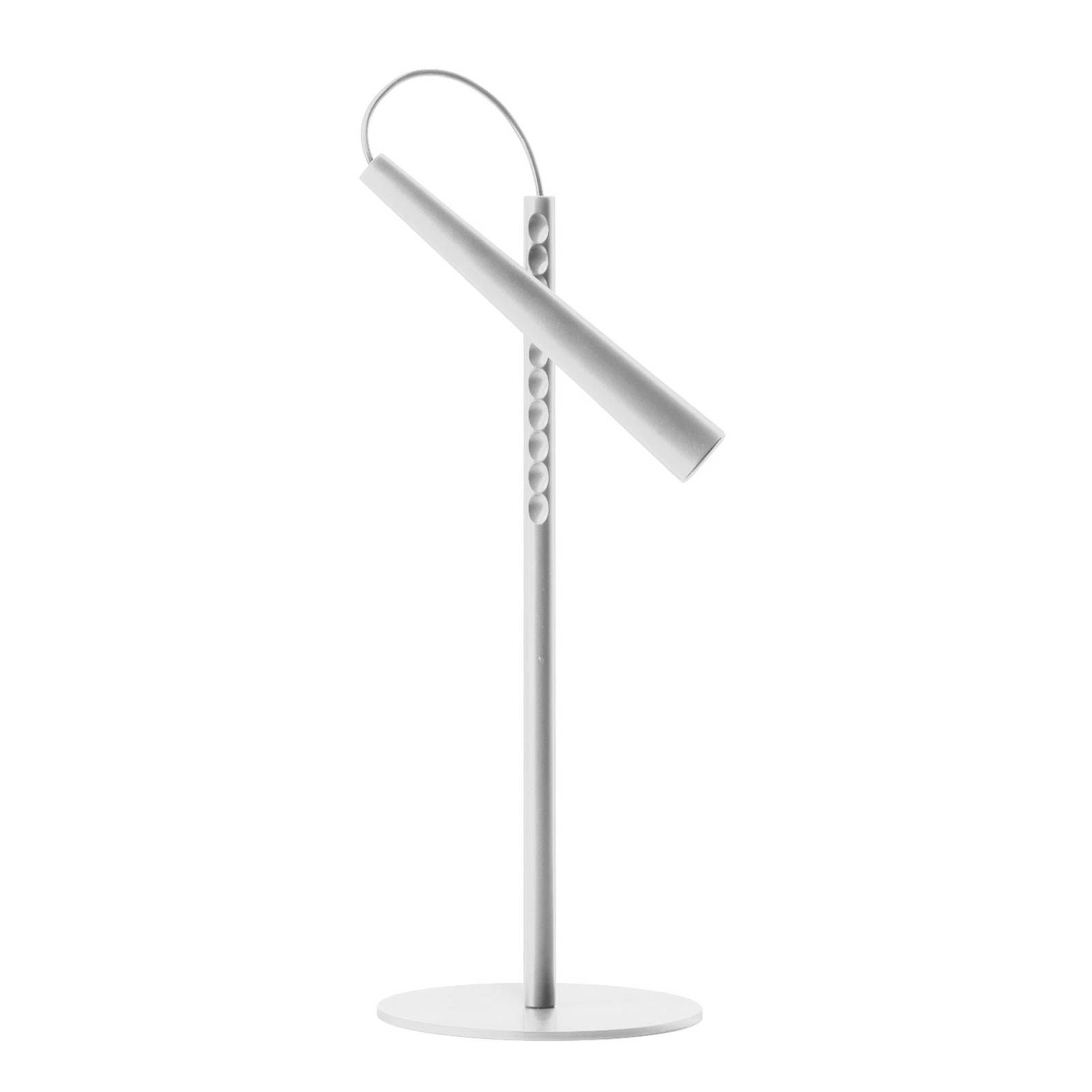 Foscarini Magneto stolová LED lampa, biela, Obývacia izba / jedáleň, oceľ, ABS, 5W, K: 38cm