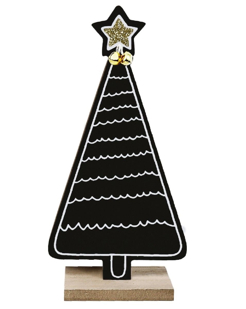Dřevěná dekorace vánoční stromeček černá