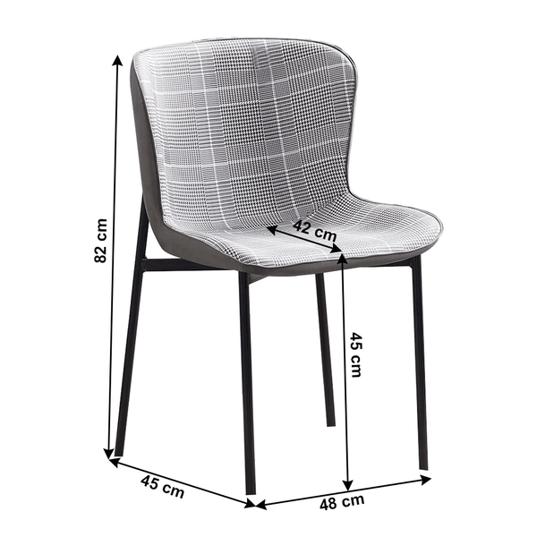 Jedálenská stolička, sivobiele káro/tmavosivá, ADIANA