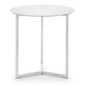 Biely odkladací stolík Kave Home Marae, ⌀ 50 cm