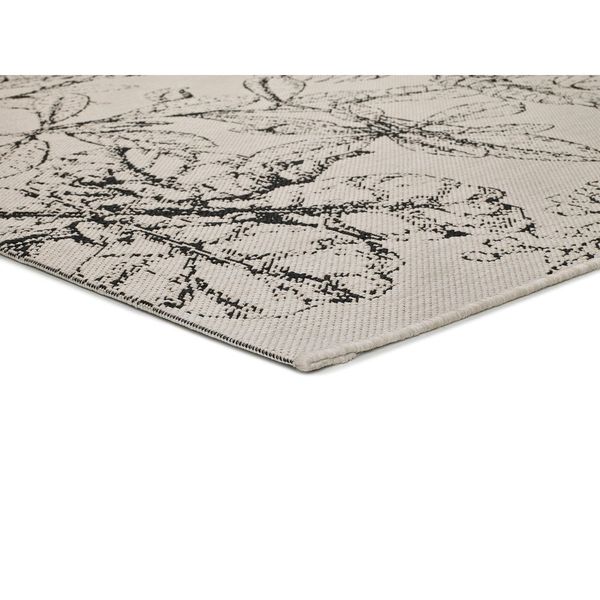 Krémovobiely vonkajší koberec Universal Tokio Leaf, 80 x 150 cm
