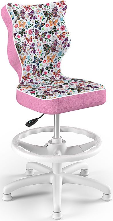 ENTELO Detská stolička Petit White 4 HC + F s oporným kruhom ST31 motýliky