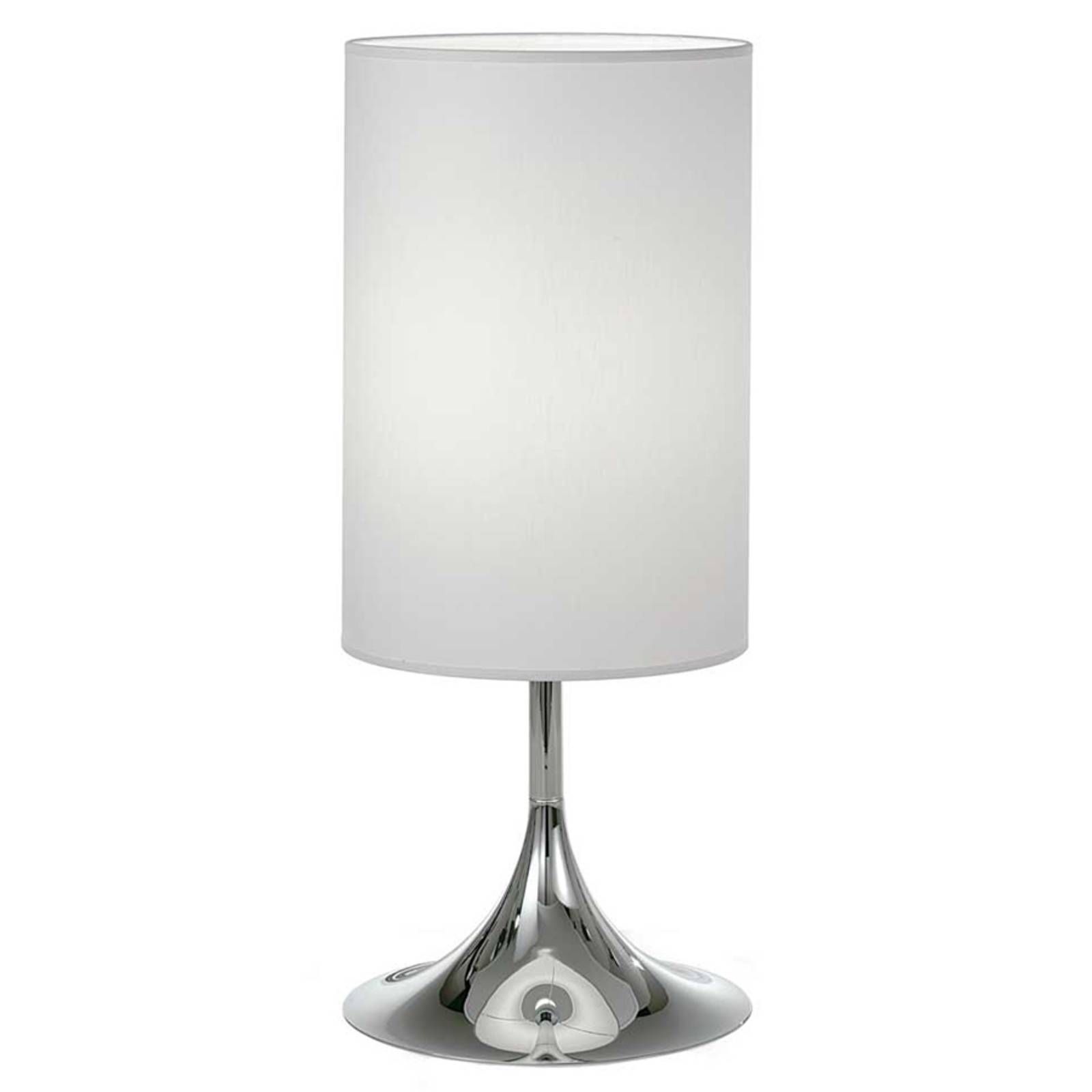 Lam Stolná lampa Flute 55 cm biela chróm, Obývacia izba / jedáleň, látka, kov, E27, 100W, K: 55cm