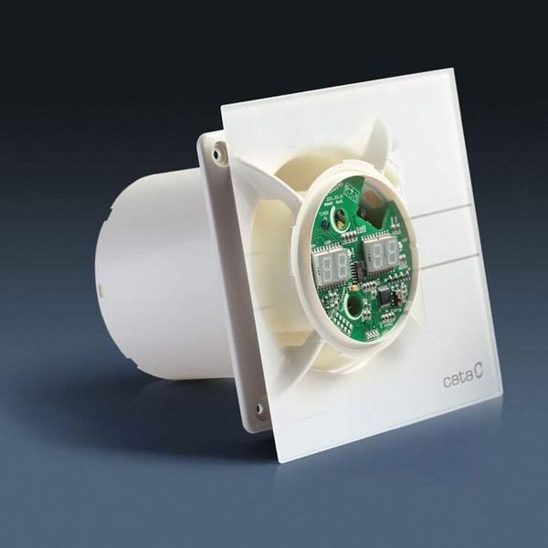 Sapho Cata E - Koupelnový ventilátor axiální s automatem E-100 GTH, 8 W, potrubí 100 mm, bílá 00900200