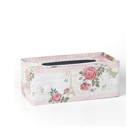 HOME DECOR Krabička na papírové kapesníky plechová  ROSE PARIS 24 x 13 x 9,5 cm