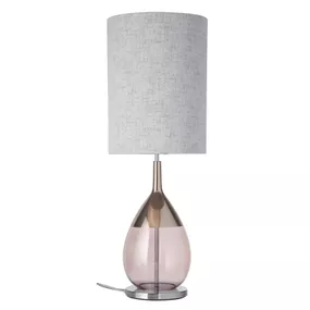 EBB & FLOW Lute stolná lampa s tienidlom Marl, Obývacia izba / jedáleň, sklo, kov, textil, E27, 25W, K: 83cm