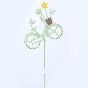 Zápich bicykel kov zelený 18x55cm 207938