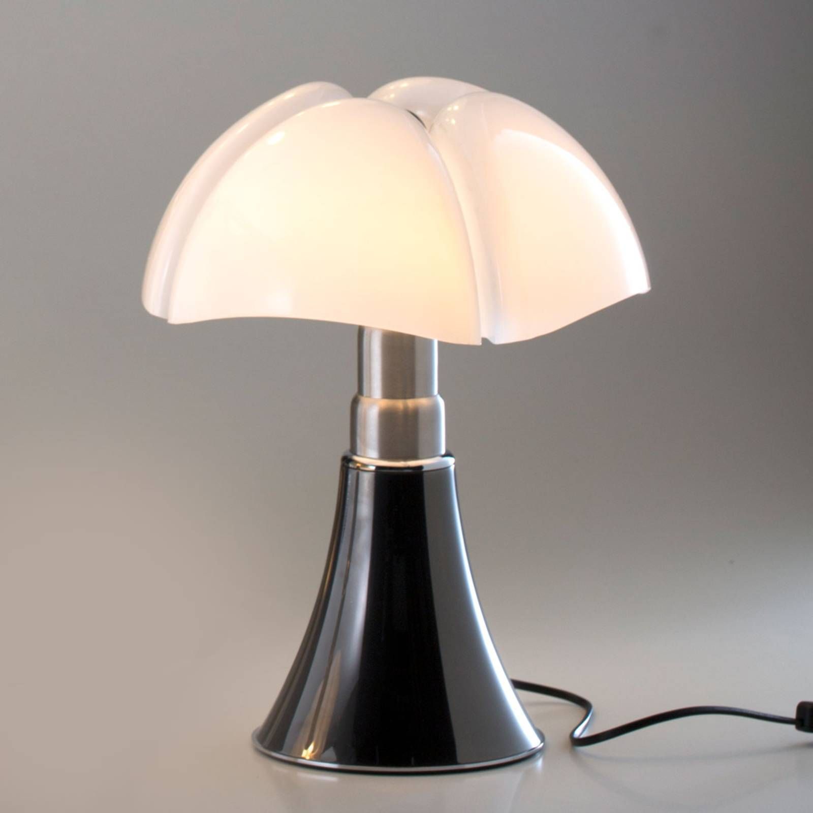 Martinelli Luce Minipipistrello stolná lampa titán, Obývacia izba / jedáleň, ušľachtilá oceľ, metakrylat, 7W, K: 35cm