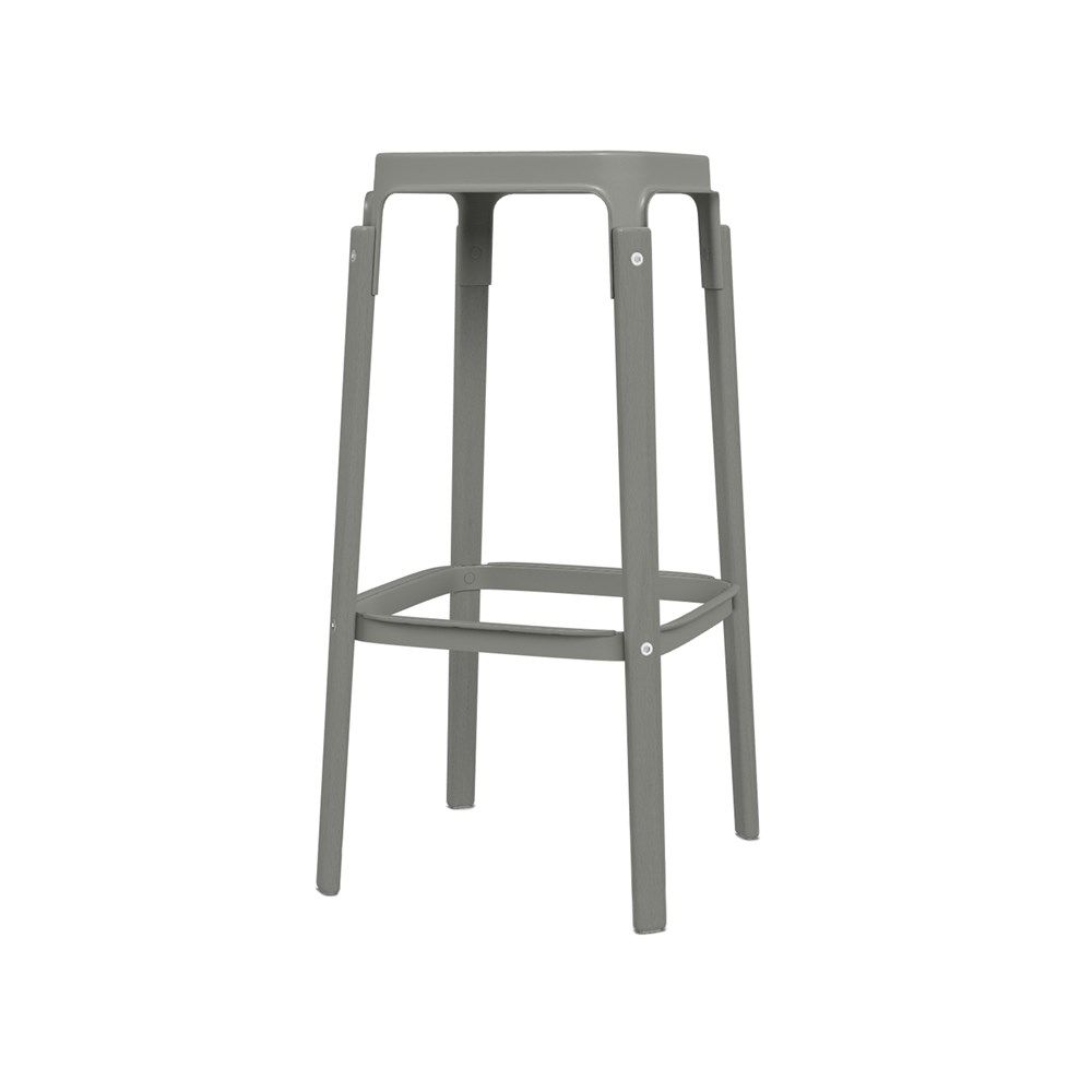 MAGIS - Vysoká barová stolička STEELWOOD STOOL - sivá