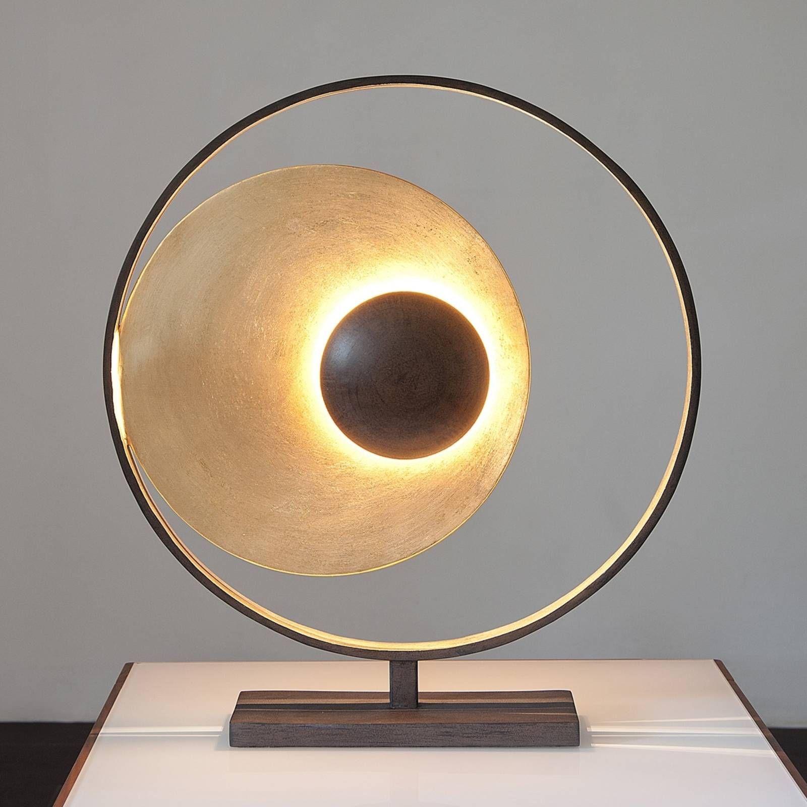 Holländer Stolová lampa Satellite zlato-hnedá, výška 58, Obývacia izba / jedáleň, železo, G4, 5W, P: 51 cm, L: 17 cm, K: 58cm