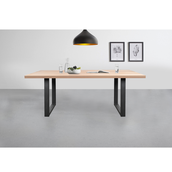 Sconto Jedálenský stôl AMAYA U dub/kov, šírka 160 cm, rovná hrana