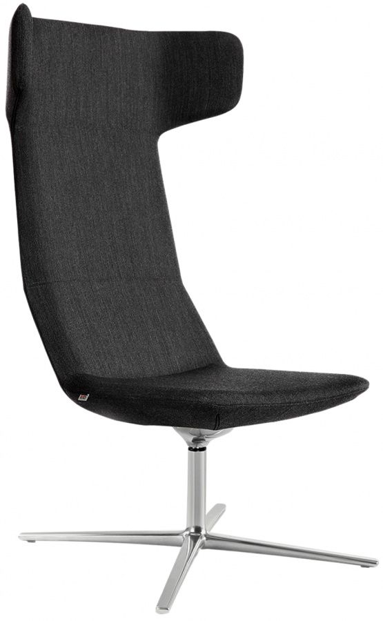 LD SEATING Designové kreslo FLEXI LOUNGE,FL-XL-RA-N6, kríž leštěný hliník