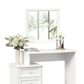 Toaletný stolík so zrkadlom ofélie - biela