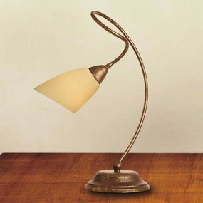 Lam Stolná lampa Alessandro antická hnedá, Obývacia izba / jedáleň, kov, sklo, E14, 40W, K: 40cm