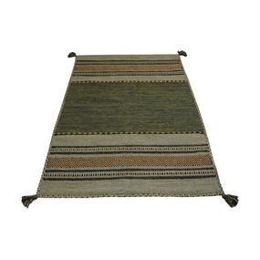 Zeleno-hnedý bavlnený koberec Webtappeti Antique Kilim, 160 x 230 cm