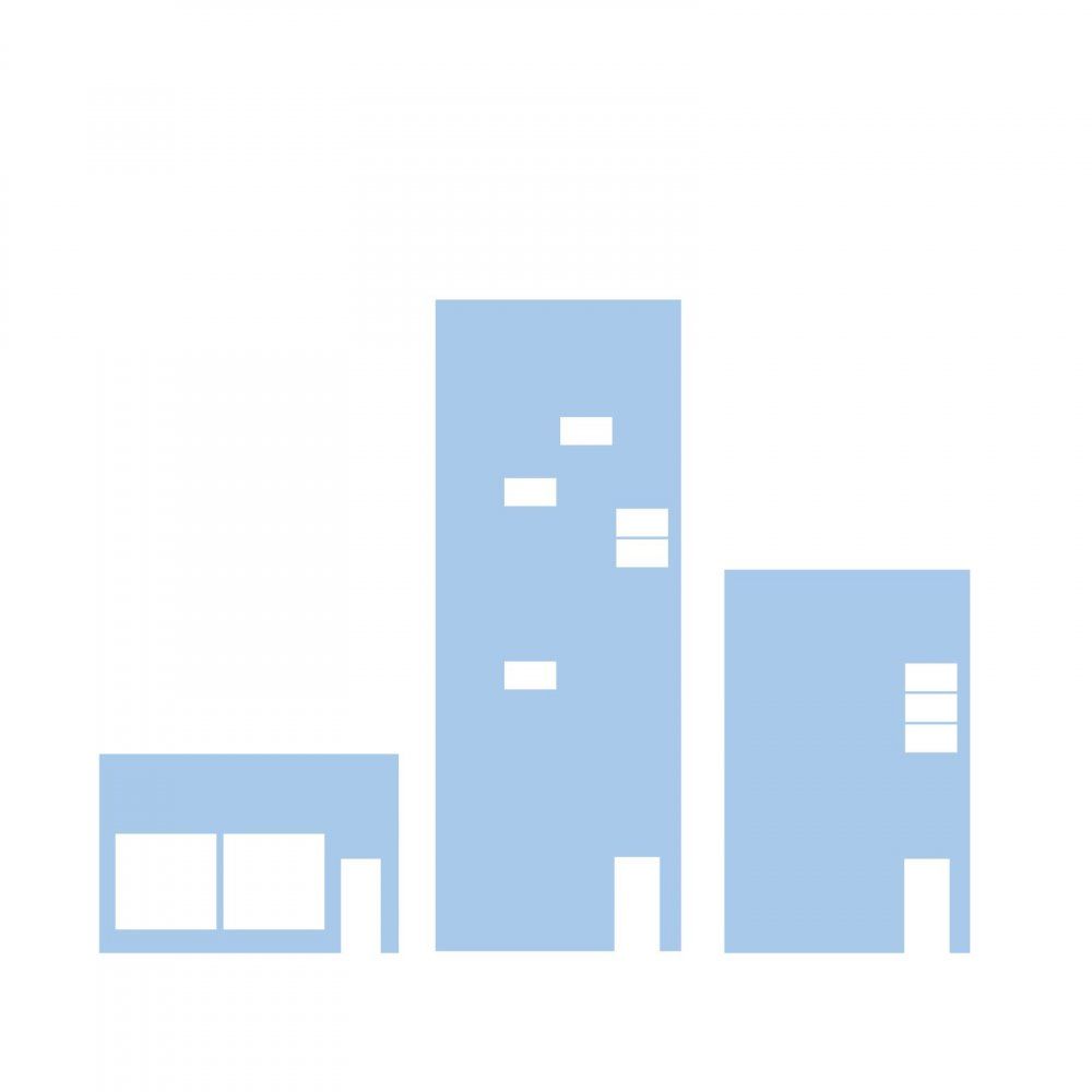 Pieris design Mesto - sada samolepiek na stenu s domčekmi levanduľová