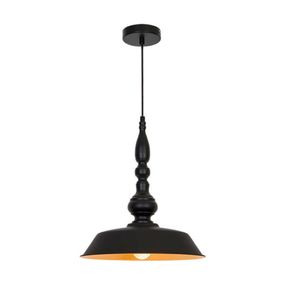 Viokef Závesná lampa Colin, čierna, Ø 36 cm, Obývacia izba / jedáleň, oceľ, E27, 70W