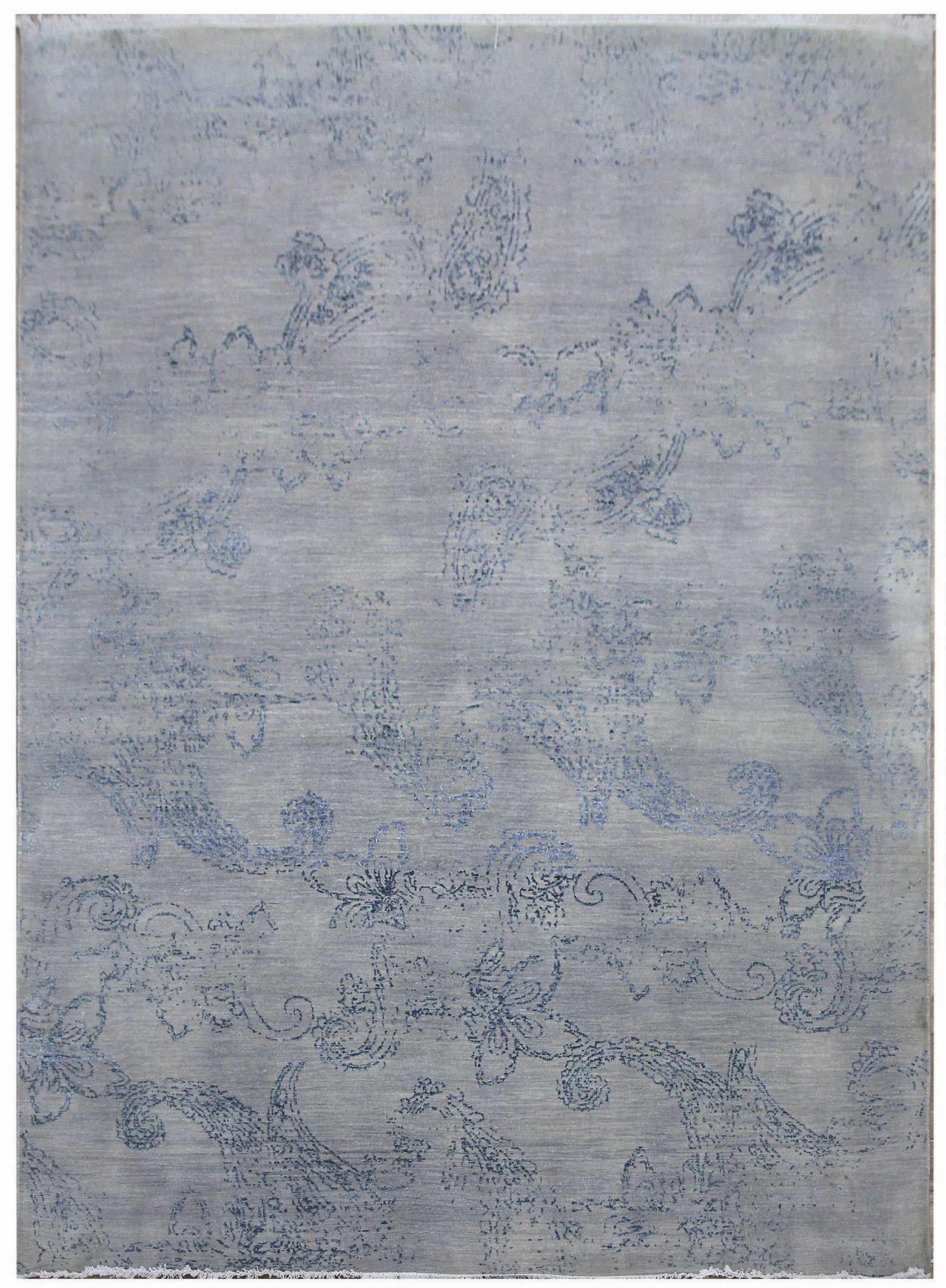 Diamond Carpets koberce Ručne viazaný kusový koberec Diamond DC-KERRY 2 Silver / blue - 180x275 cm
