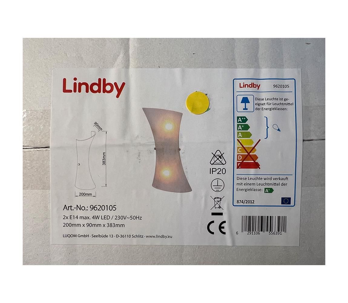 Lindby - Nástenné svietidlo EBBA 2xE14/4W/230V