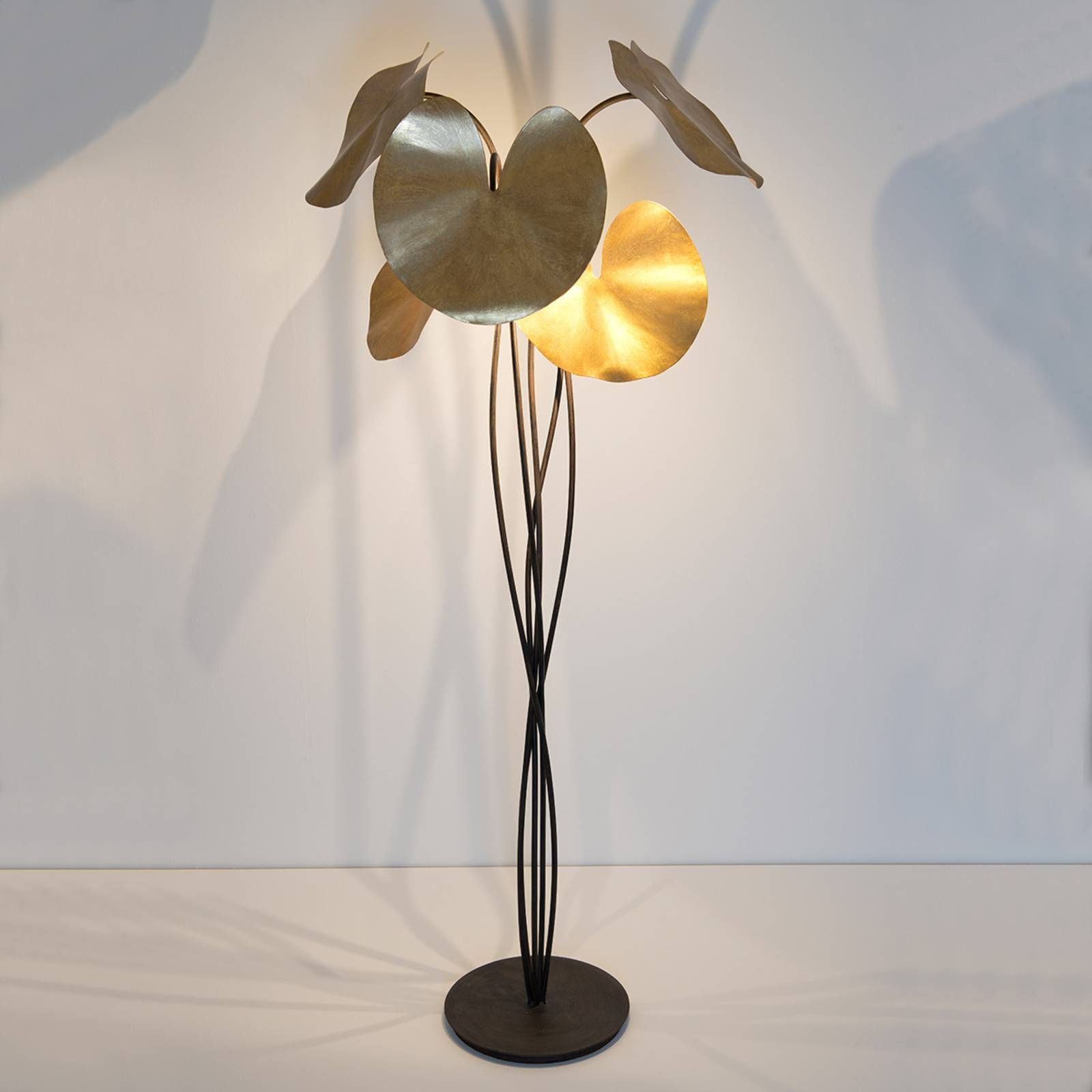 Holländer Stropné LED svietidlo Controversia, tienidlo zlaté, Obývacia izba / jedáleň, železo, 3.2W, L: 70 cm, K: 157cm