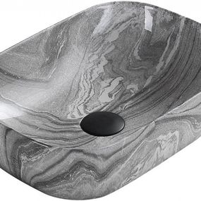MEXEN - Rita umývadlo na dosku 45x32 cm šedé kameň 21084593