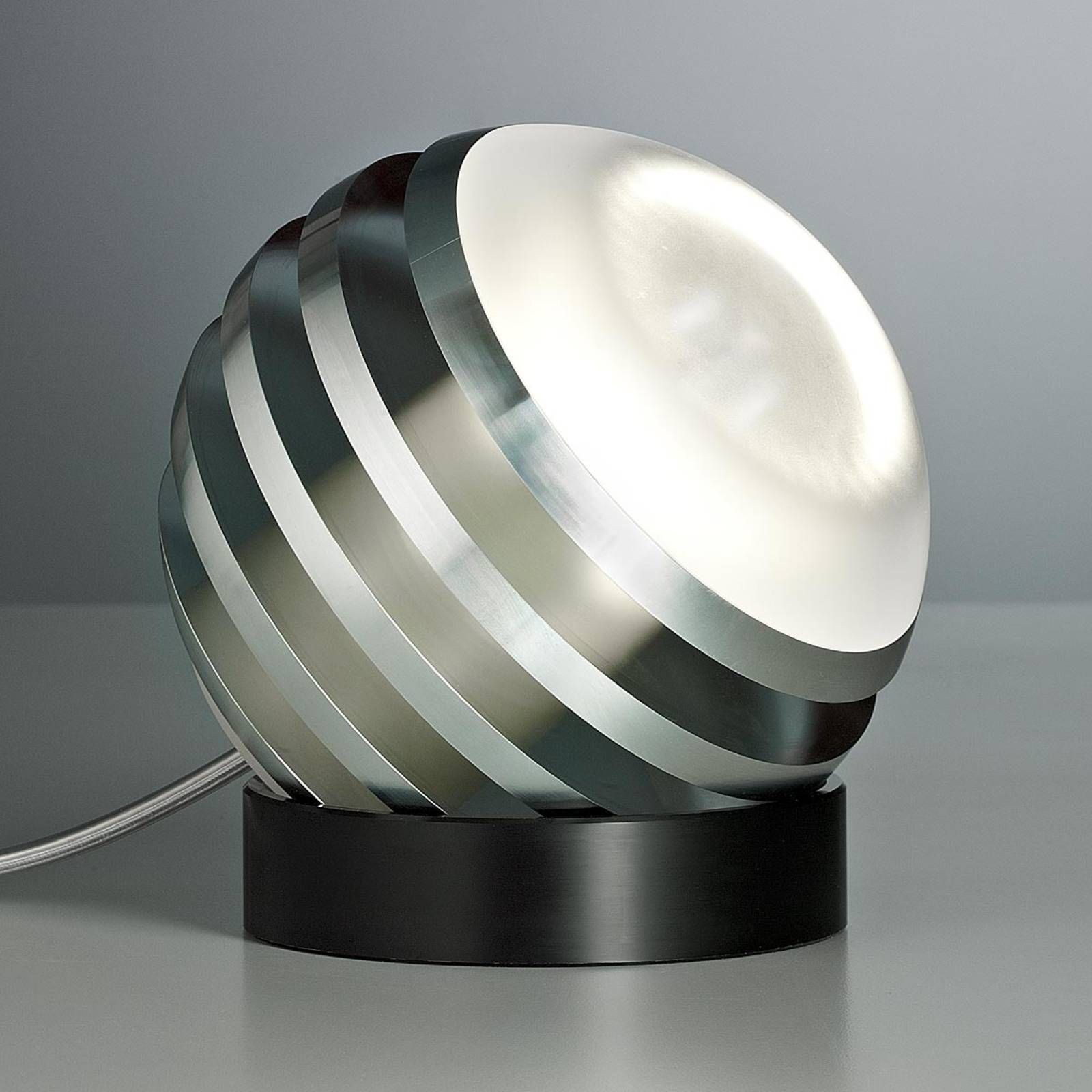 TECNOLUMEN Bulo – stolná lampa LED hliník, Obývacia izba / jedáleň, hliník, sklo, akryl, 7.84W