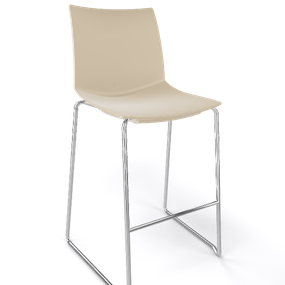 GABER - Barová stolička KANVAS ST 66 - nízka, béžová/chróm