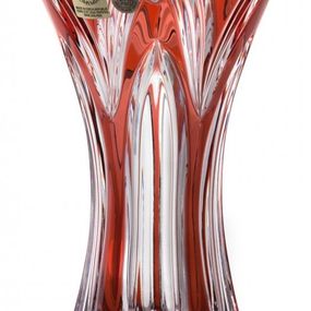 Krištáľová váza Lotos, farba rubínová, výška 155 mm