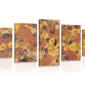 5-dielny obraz abstrakcia inšpirovaná G. Klimtom