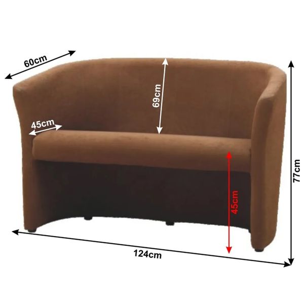 Konferenčné dvojkreslo Cuba - hnedá látka