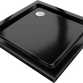 MEXEN - Flat Sprchová vanička štvorcová slim 100 x 100 cm, čierna 40701010