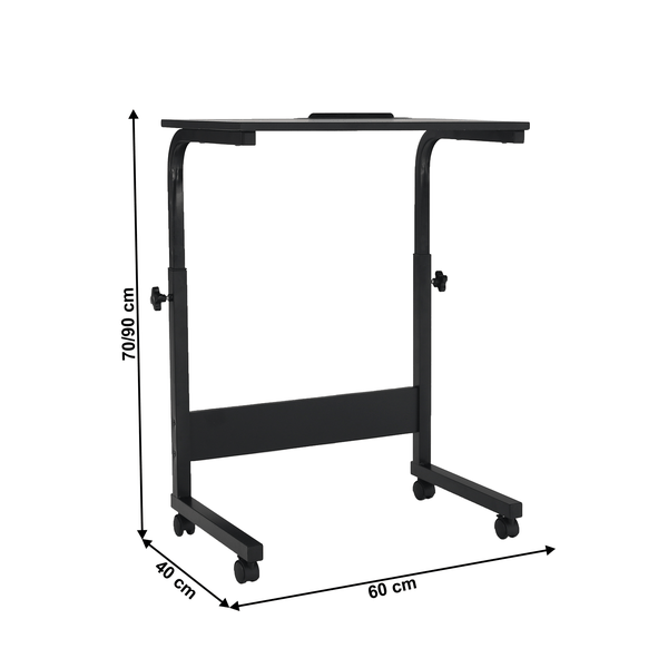 PC stôl s kolieskami, čierna, WESTA