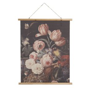 Nástenný plagát s maľbou kvetín, ovocia a zveri - 80 * 2 * 100 cm