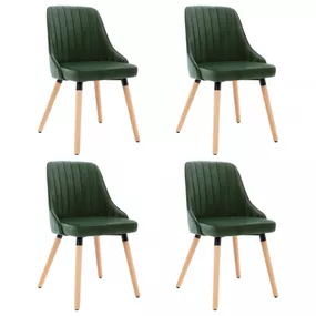Jedálenská stolička 4 ks látka / buk Dekorhome Tmavo zelená