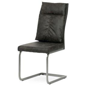 Autronic -  Jedálenská stolička DCH-459 GREY3 sivá látka v dekore vintage kože