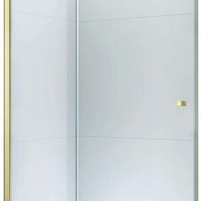 MEXEN - Roma sprchové dvere krídlové 120 cm, transparent, zlatý sa stenovým profilom 854-120-000-50-00
