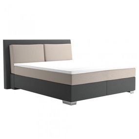 Posteľ Boxspring Maxwell 180x200, sivá, vr. matraca a topperu