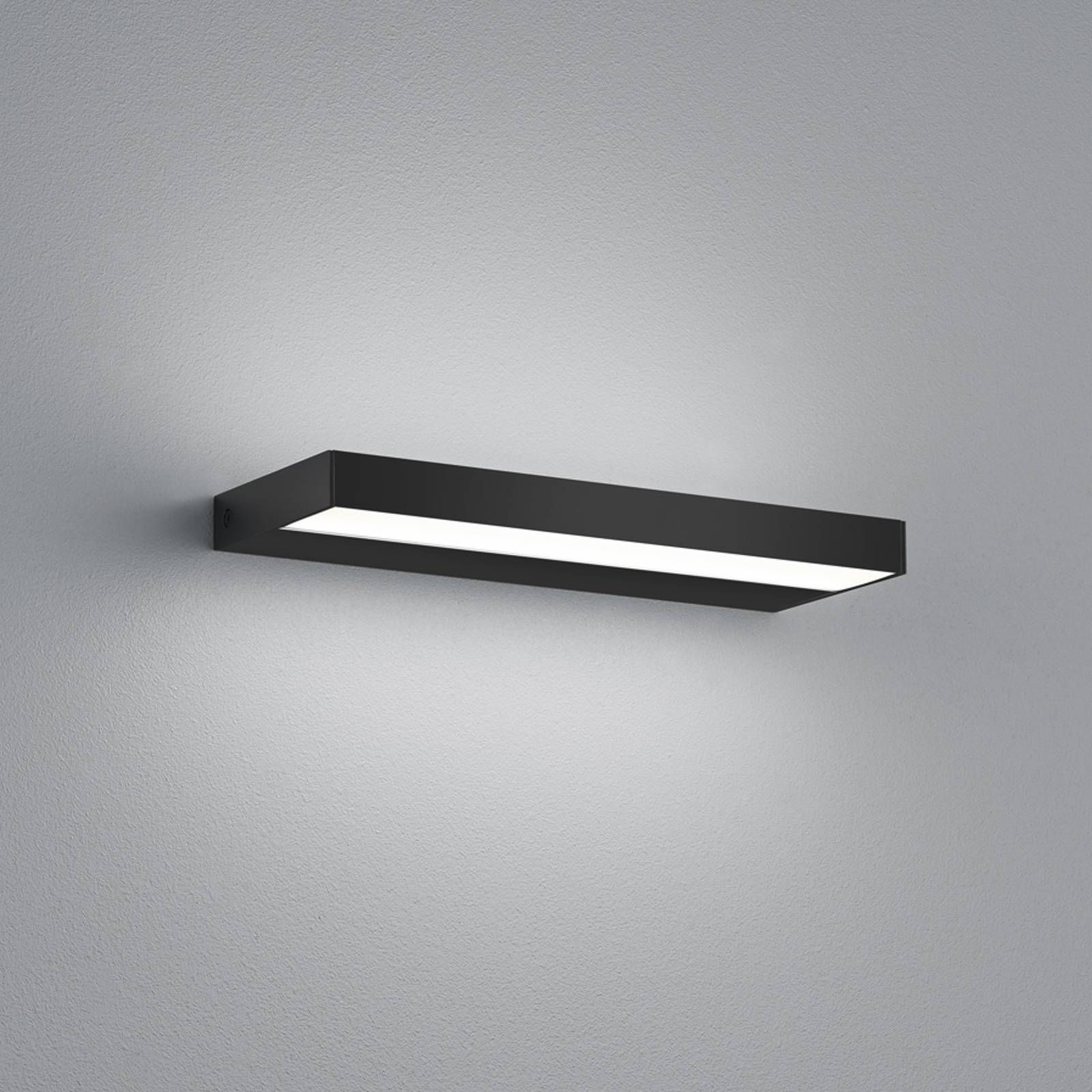 Helestra Slate nástenné LED, matná čierna 30 cm, Kúpeľňa, hliník, satinovaný akryl, 6.5W, L: 30 cm, K: 2.5cm