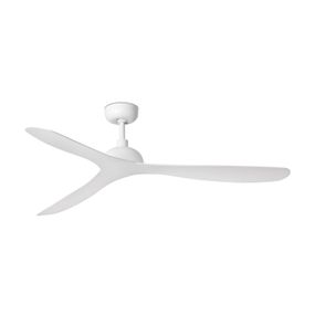 FARO BARCELONA Stropný ventilátor Gotland biela opcia WiFi, Obývacia izba / jedáleň, oceľ, MDF, K: 29cm