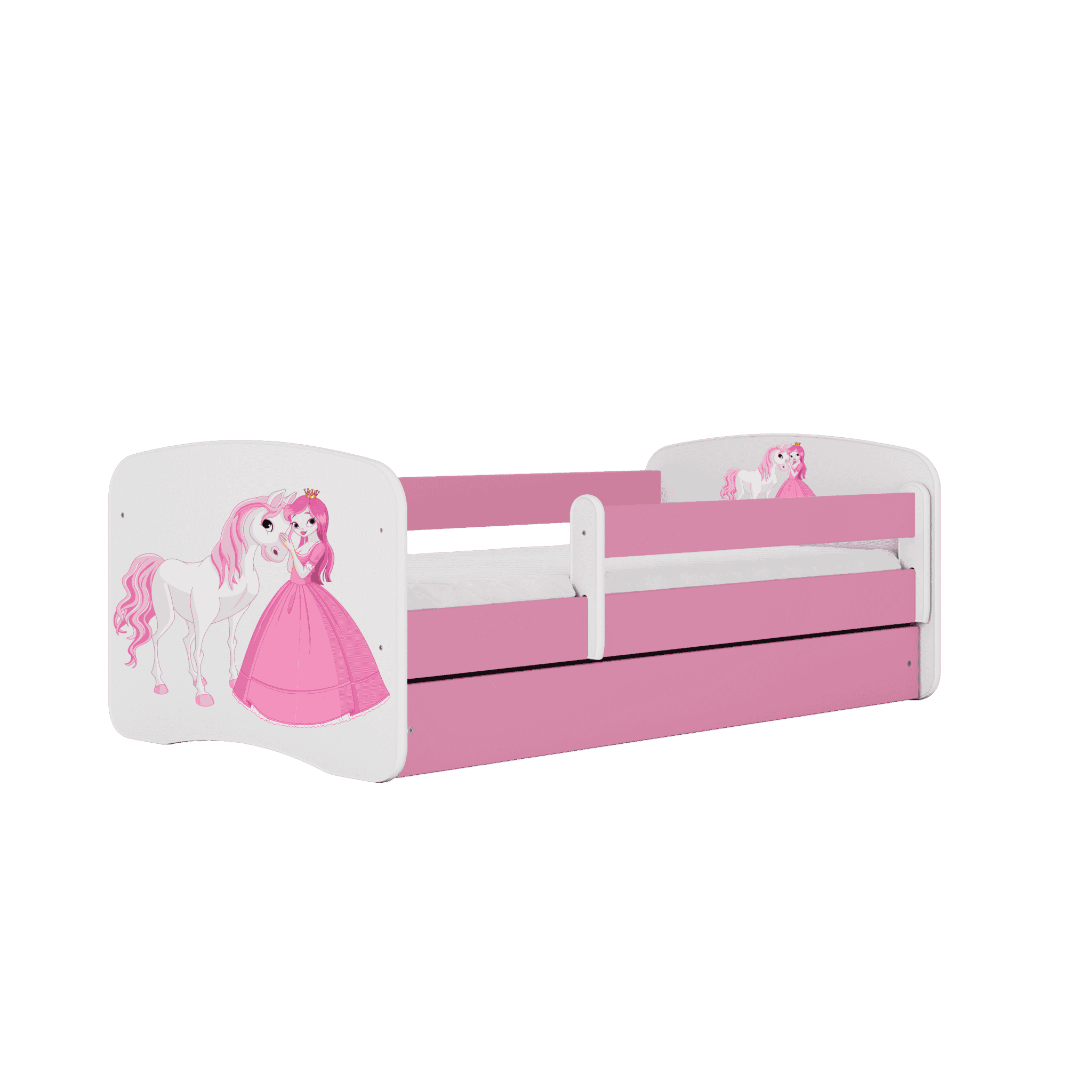 Letoss  Detská posteľ BABY DREAMS 140/70- Princezná a koník Ružová Bez matraca Bez uložného priestoru