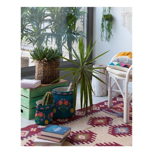 Súprava 2 textilných obalov na kvetináč Madre Selva Crisantemo
