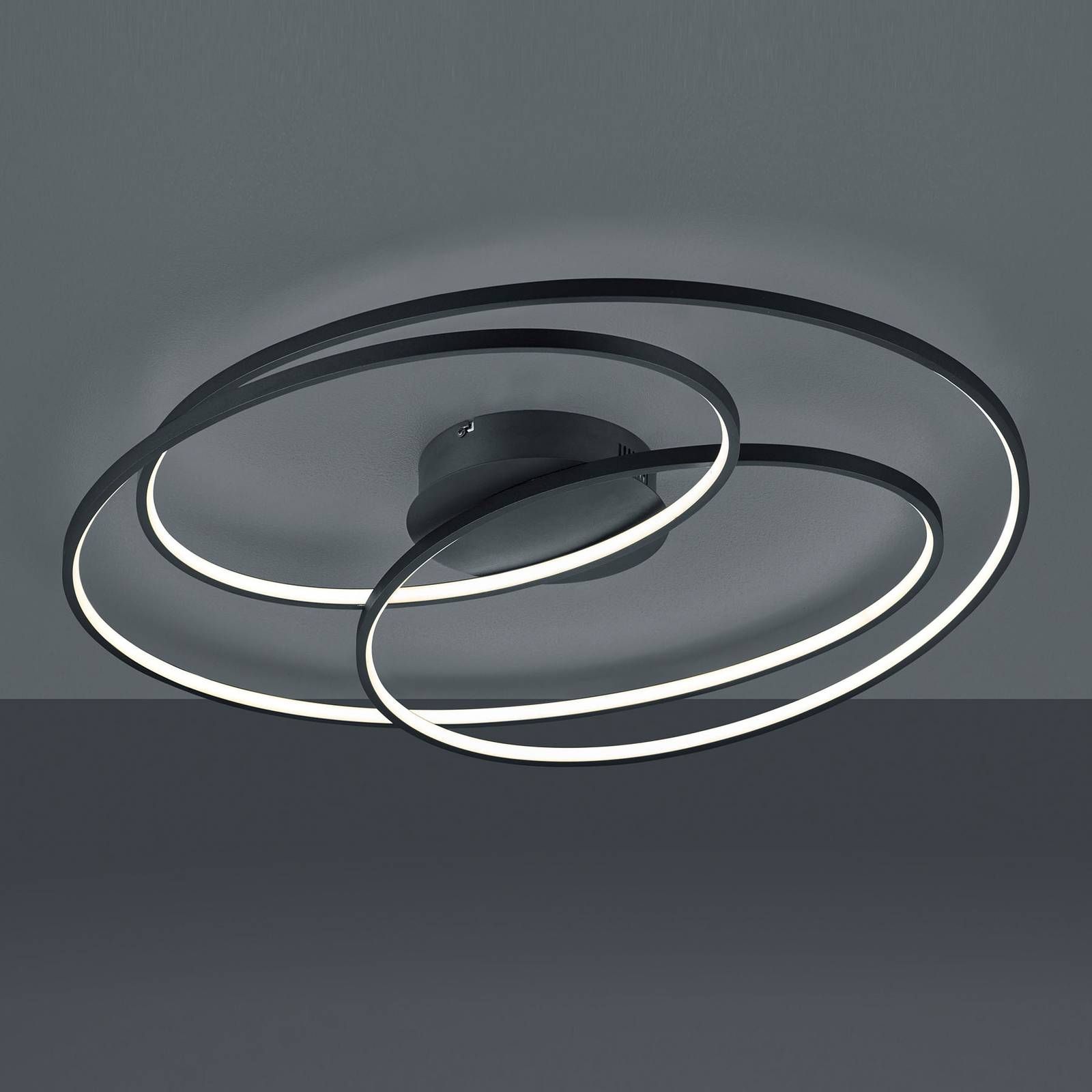 Trio Lighting Stropné LED svietidlo Gale, 80 cm, čierne matné, Obývacia izba / jedáleň, kov, 50W, P: 80 cm, L: 65 cm, K: 14cm