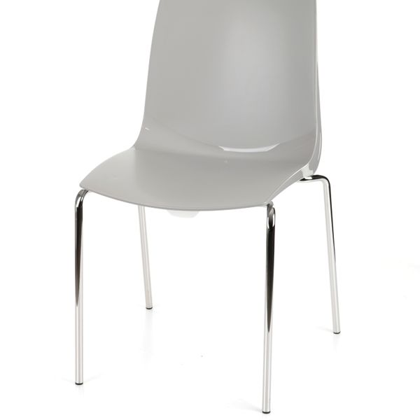 Stohovateľná stolička Adon - svetlosivá / chróm