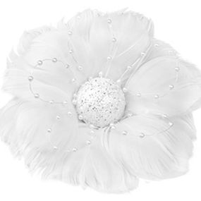 Kvet MagicHome Vianoce, páperový, biely, 12x12x6 cm