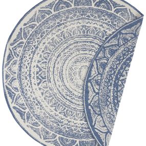 NORTHRUGS - Hanse Home koberce Kusový koberec Twin Supreme 104166 Blue / Cream - 140x140 (priemer) kruh cm