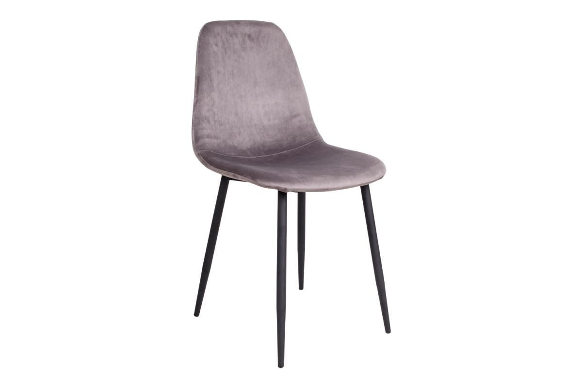 Norddan 21206 Dizajnová jedálenská stolička Myla, sivá, čierne nohy