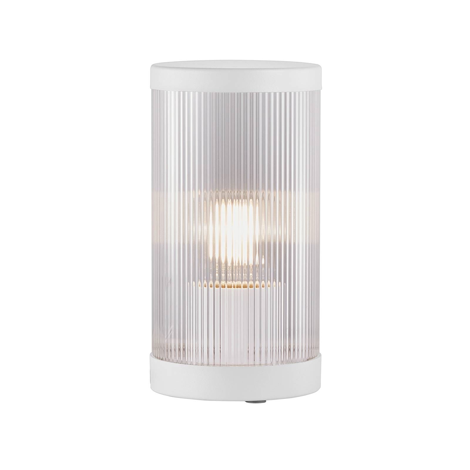 Nordlux Stolová lampa Coupar pre vonkajšiu oblasť, biela, plast, hliník, E27, 25W, K: 25cm